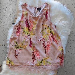 Blush Floral Blouse with pretty lace lining